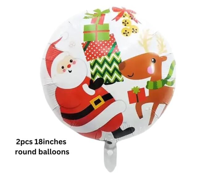 Set of 5 Christmas Gnome foil balloon, red Star Foil Balloons decorations, Christmas festive Decor, xmas balloon decor, merry xmas santa decor, santa balloons, round balloon - Image 4