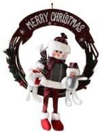 1pc 24inch Christmas Hanging Ornaments, Wooden Snowman Hanging, Christmas Tree Hanging, Xmas Door Hanging, Christmas Decorations for Home, Merry Christmas Snow Man - Image 3