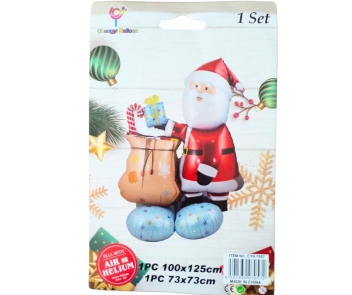 1Pc 100 * 125cm Self standing Santa Claus Christmas foil balloon, Santa Claus Foil Balloons decorations, Christmas festive Decor, xmas balloon decor, merry christmas decor - Image 2