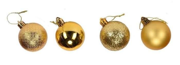 Jagmag® Golden Christmas Tree Hanging Baubles – 16 Pcs | Glitter & Matte Finish Xmas Ornaments | Christmas Decoration Balls for Tree, Party, Home Décor - Image 3
