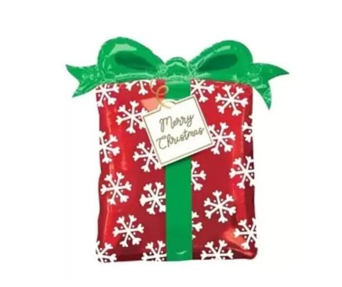 Set of 5 Christmas gift box foil balloon, red star Balloons decorations, Christmas festive Decor, xmas balloon decor, christmas theme, surprise box balloon - Image 2