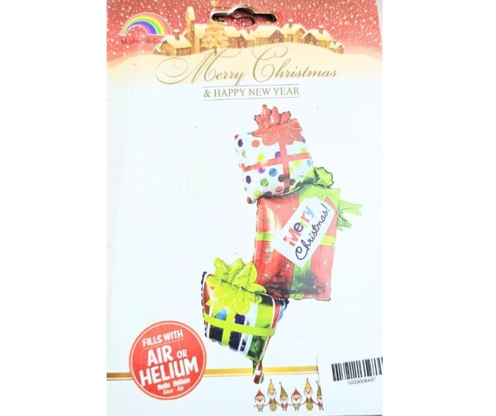 1pc Christmas gift box foil balloon, red star Balloons, Christmas festive Decor, xmas balloon decor, christmas theme, surprise box balloon, christmas decoration for home - Image 2