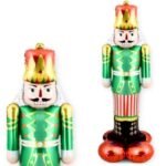 1set Self standing Nutcracker Christmas foil balloon, Nutcracker Foil Balloons, Christmas balloons, xmas balloon decorations, merry christmas balloon (GREEN 60 * 124cm)