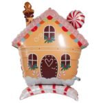 1pc 74*53cm Self Standing Gingerbread House foil balloon, house/hut Shape Foil Balloons decorations, Christmas festive Decor, xmas balloon decorations, merry christmas balloon