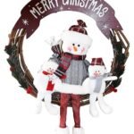 1pc 24inch Christmas Hanging Ornaments, Wooden Snowman Hanging, Christmas Tree Hanging, Xmas Door Hanging, Christmas Decorations for Home, Merry Christmas Snow Man