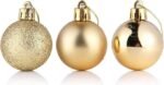 12 pcs Christmas Decorations Balls [4cms] for Home, Office, School, Christmas Tree Decoration Item, Fancy Xmas Decor, Shatterproof Xmas Tree Decoration Ornaments (Golden) - Image 2