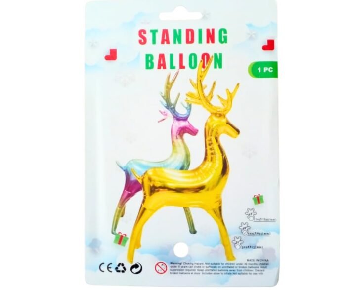 1pc 32inch Self standing Reindeer Christmas foil balloon, Foil Balloons decorations, Christmas Standing Elk Balloon Golden color, xmas balloon decorations - Image 5
