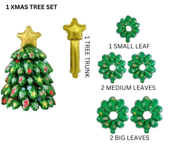 1set 25 * 25 * 37cm Self Standing Christmas tree foil balloons, tree Shape Foil Balloons decorations, merry xmas tree festive Decor, xmas balloon decorations - Image 4