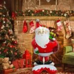 1pc Self standing Santa Claus Christmas foil balloon, waving hand Santa Claus Balloons, Christmas festive Decor, merry xmas santa balloons (snata with gift 65 * 120cms) - Image 4