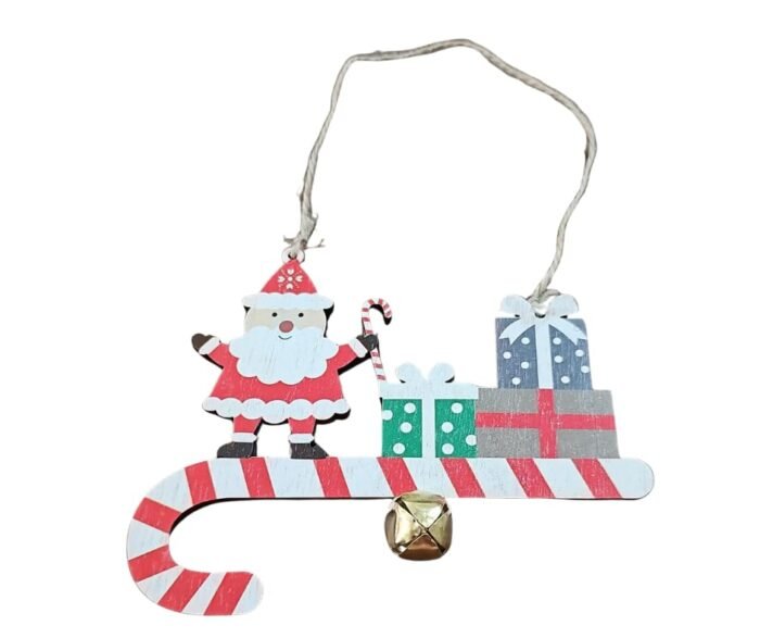 51s0xfJz2UL 1 pc Christmas Hanging Ornaments, Wooden Santa Claus - Image 1