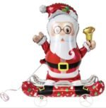 32inch Self-Standing Walking Christmas Foil Balloon Set – Santa Balloon, Xma Christmas Party Decorations, Holiday Kids Fun Toy, Helium/Air Fill, Standing Walking, Xmas Party, Home, Outdoor (Santa) - Image 3