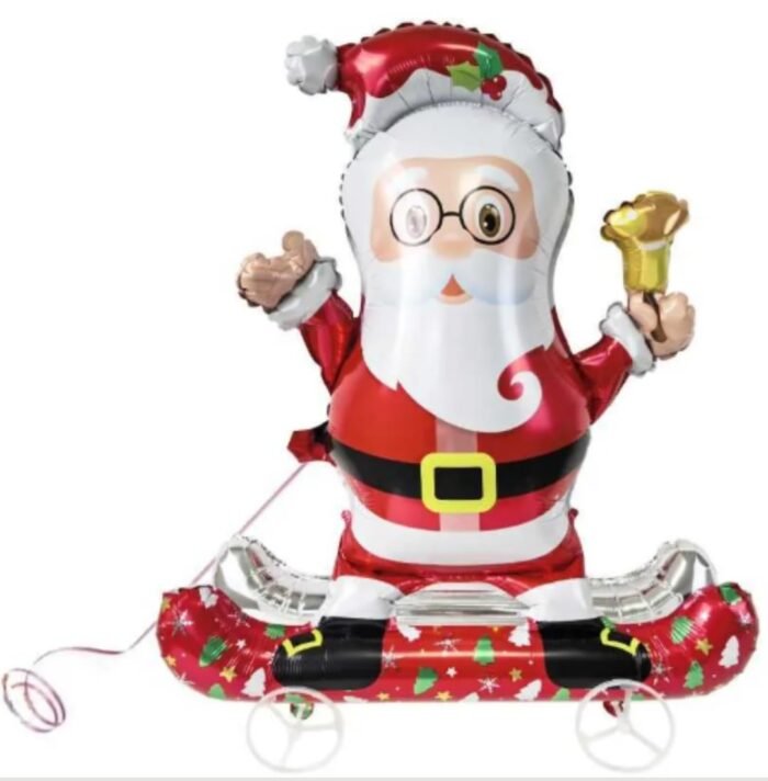 32inch Self-Standing Walking Christmas Foil Balloon Set – Santa Balloon, Xma Christmas Party Decorations, Holiday Kids Fun Toy, Helium/Air Fill, Standing Walking, Xmas Party, Home, Outdoor (Santa) - Image 3