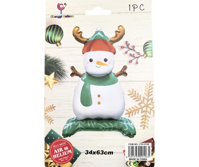 1pc 34 * 63cm Self standing White Snowman Christmas foil balloon, Snow man Foil Balloons decorations, Christmas festive Decor, xmas balloon decorations, merry christmas balloon - Image 3