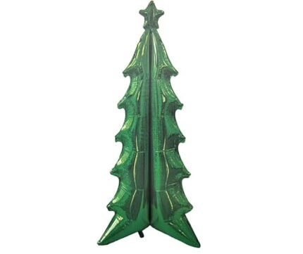 1pc Green Self-Standing Christmas Tree Foil Balloon, 183×76×76cm | Christmas Tree Shape Foil Balloon for Xmas Party Decorations, Holiday Home Decor, Festive Balloon