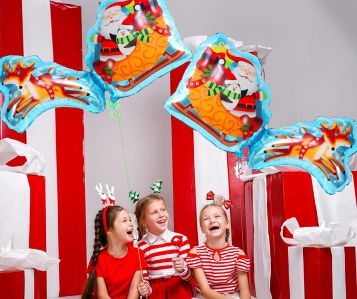 1pc Santa Claus, reindeer and sleigh foil balloon, Santa Claus Balloons, Christmas festive Decor, merry xmas santa balloons, christmas balloons - Image 5