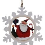 Jagmag® Christmas Decoration Supplies Pendant Wooden Christmas Tree Decoration Hanging Ornaments Santa Claus Christmas Tree Decoration, Xmas Decoration