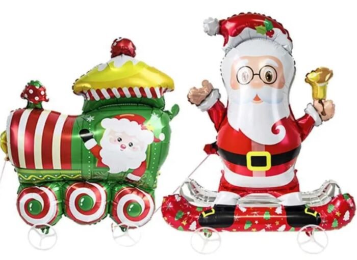 32inch Self-Standing Walking Christmas Foil Balloon Set – Santa Balloon, Xma Christmas Party Decorations, Holiday Kids Fun Toy, Helium/Air Fill, Standing Walking, Xmas Party, Home, Outdoor (Santa) - Image 2