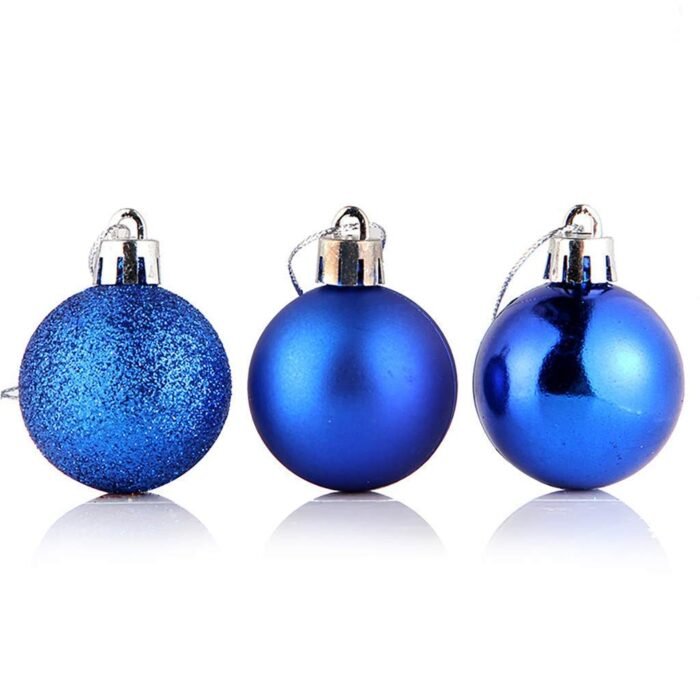 12Pcs Blue Christmas Balls Tree Decoration, Xmas Glitter Balls Party Ornament for Home - Image 5