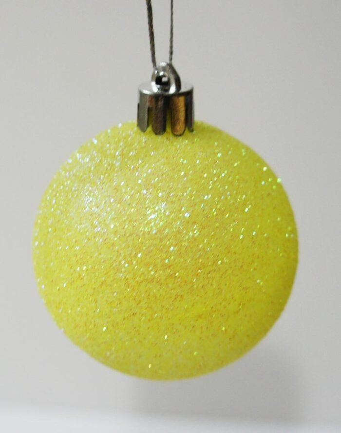Pastel Color Glitter Christmas Tree Hanging Baubles – 12 Pcs | Soft Tone Xmas Decoration Balls for Tree, Party, Home & Holiday Décor - Image 4