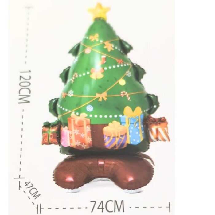 1pc 120 * 47 * 74cm Self Standing Christmas tree foil balloons, tree Shape Foil Balloons decorations, merry xmas tree festive Decor, xmas balloon decorations, tree balloons - Image 3