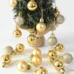 27pcs Christmas Decorations Hanging Balls (4cms) for Christmas Tree Decoration Item, Fancy Xmas Decor, Shatterproof Xmas Tree Decor Balls (Golden)