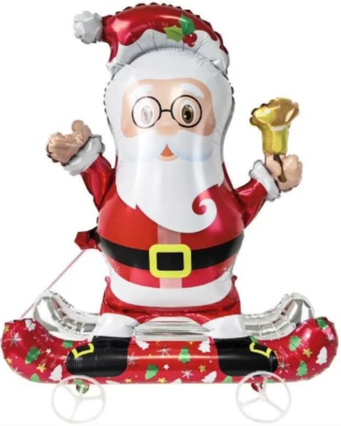 32inch Self-Standing Walking Christmas Foil Balloon Set – Santa Balloon, Xma Christmas Party Decorations, Holiday Kids Fun Toy, Helium/Air Fill, Standing Walking, Xmas Party, Home, Outdoor (Santa) - Image 1