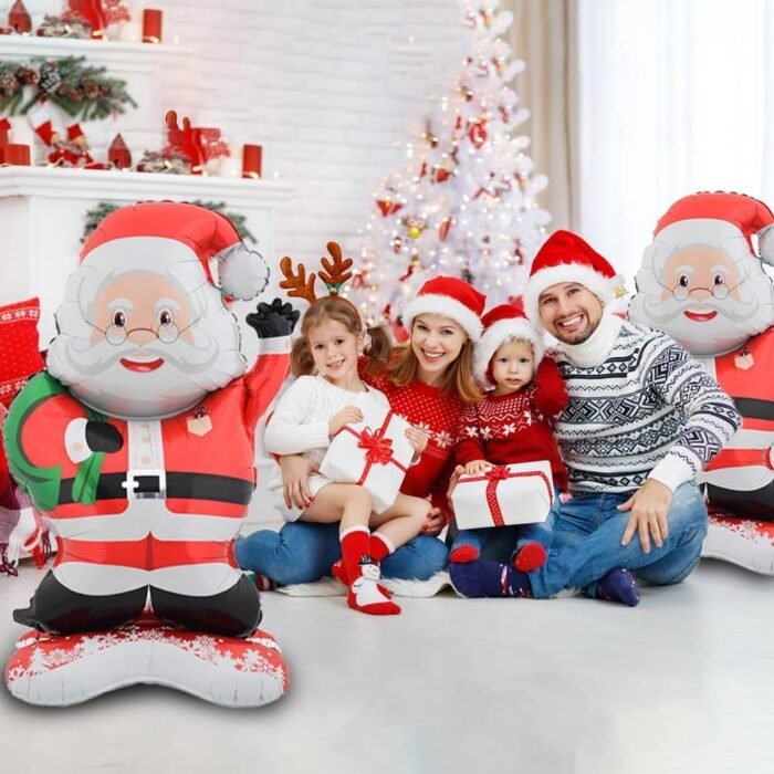 1Pc 120cm Self standing Santa Claus Christmas foil balloon, Santa Claus Foil Balloons decorations, Christmas festive Decor, xmas balloon decor, merry christmas santa decor - Image 4