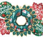 Set of 5 Christmas wreath foil balloon, red snowflake Foil Balloons, Christmas festive Decor, xmas balloon decor, merry xmas santa decor, round merry christmas balloon
