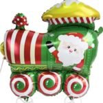 29inch Self-Standing Walking Christmas Foil Balloon Santa Balloon, Xma Christmas Party Decorations, Holiday Kids Fun Toy, Helium/Air Fill, Standing Walking, Xmas Party, Home, Outdoor (Santa Train)
