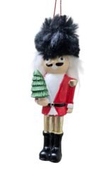 1pc Standing Nutcracker Hanging Ornament, Christmas Figurine Home décor Items for Home Living Room, Walnut Cracker Puppet Soldier, nut Cracker Christmas Figurine for Home