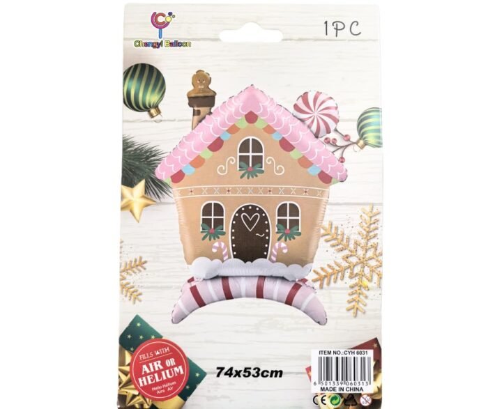 1pc 74*53cm Self Standing Gingerbread House foil balloon, house/hut Shape Foil Balloons decorations, Christmas festive Decor, xmas balloon decorations, merry christmas balloon - Image 4