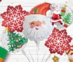 Set of 5 Santa foil balloon, Christmas Foil Balloons decorations, Christmas festive Decor, xmas balloon decor, merry christmas decor, santa balloons, Round balloons