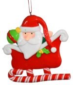 Set of 3 Resin Santa and Snowman on Sledge, Reindeer - Image 2