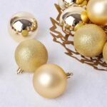 27pcs Christmas Decorations Hanging Balls (4cms) for Christmas Tree Decoration Item, Fancy Xmas Decor, Shatterproof Xmas Tree Decor Balls (Golden) - Image 4