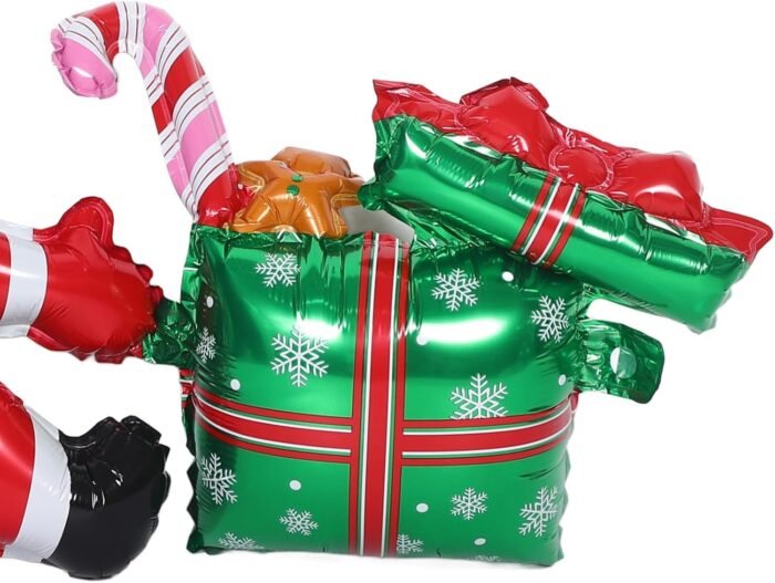 4D Standing with Santa Gift Foil Balloon, Merry Christmas Xmas Theme Foil Balloons for Christmas Party Decorations, Santa Foil Balloon - Image 5