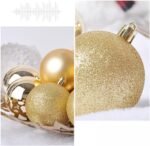 27pcs Christmas Decorations Hanging Balls (4cms) for Christmas Tree Decoration Item, Fancy Xmas Decor, Shatterproof Xmas Tree Decor Balls (Golden) - Image 5