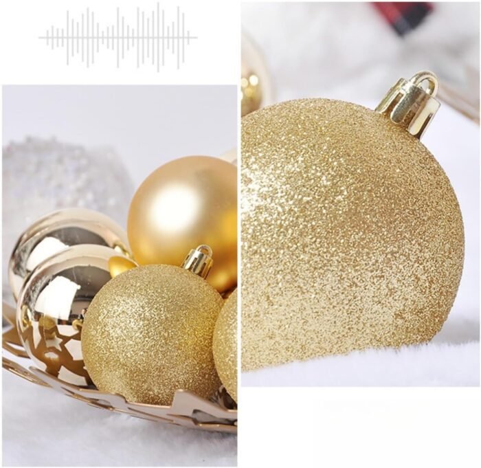 27pcs Christmas Decorations Hanging Balls (4cms) for Christmas Tree Decoration Item, Fancy Xmas Decor, Shatterproof Xmas Tree Decor Balls (Golden) - Image 5