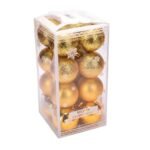 Jagmag® Golden Christmas Tree Hanging Baubles – 16 Pcs | Glitter & Matte Finish Xmas Ornaments | Christmas Decoration Balls for Tree, Party, Home Décor