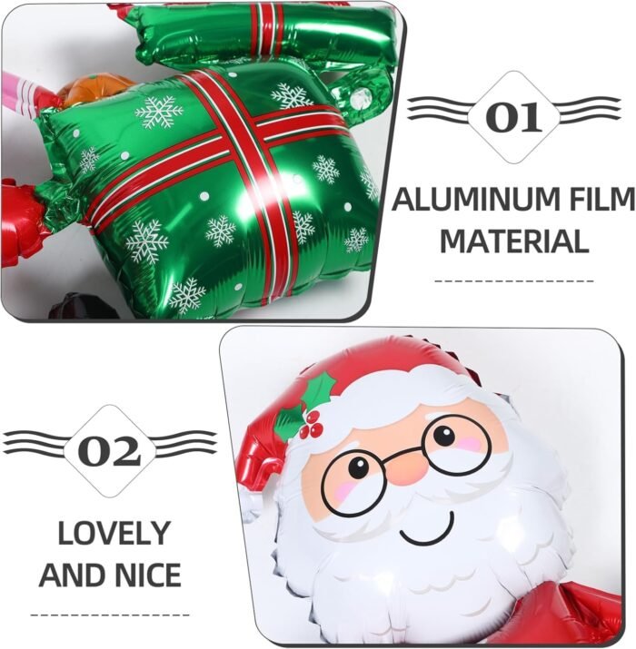 4D Standing with Santa Gift Foil Balloon, Merry Christmas Xmas Theme Foil Balloons for Christmas Party Decorations, Santa Foil Balloon - Image 6