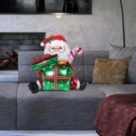 4D Standing with Santa Gift Foil Balloon, Merry Christmas Xmas Theme Foil Balloons for Christmas Party Decorations, Santa Foil Balloon - Image 4