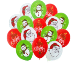 15pcs Christmas Theme latex Balloons for Decoration, Christmas Party Supplies, Balloons for xmas Party Decoration, Santa claus latex Balloon, Snow man balloons - Image 3
