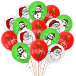 15pcs Christmas Theme latex Balloons for Decoration, Christmas Party Supplies, Balloons for xmas Party Decoration, Santa claus latex Balloon, Snow man balloons