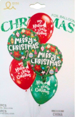 5pcs christmas balloons, Christmas Theme latex Balloons, Balloons for Christmas Decoration, red green xmas latex Balloons, merry christmas balloons decor, xmas foil balloons - Image 2