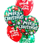 5pcs christmas balloons, Christmas Theme latex Balloons, Balloons for Christmas Decoration, red green xmas latex Balloons, merry christmas balloons decor, xmas foil balloons