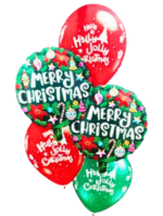 5pcs christmas balloons, Christmas Theme latex Balloons, Balloons for Christmas Decoration, red green xmas latex Balloons, merry christmas balloons decor, xmas foil balloons