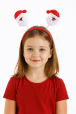 Red Santa Headband/Christmas Hairband/Santa Hair Band - Image 4