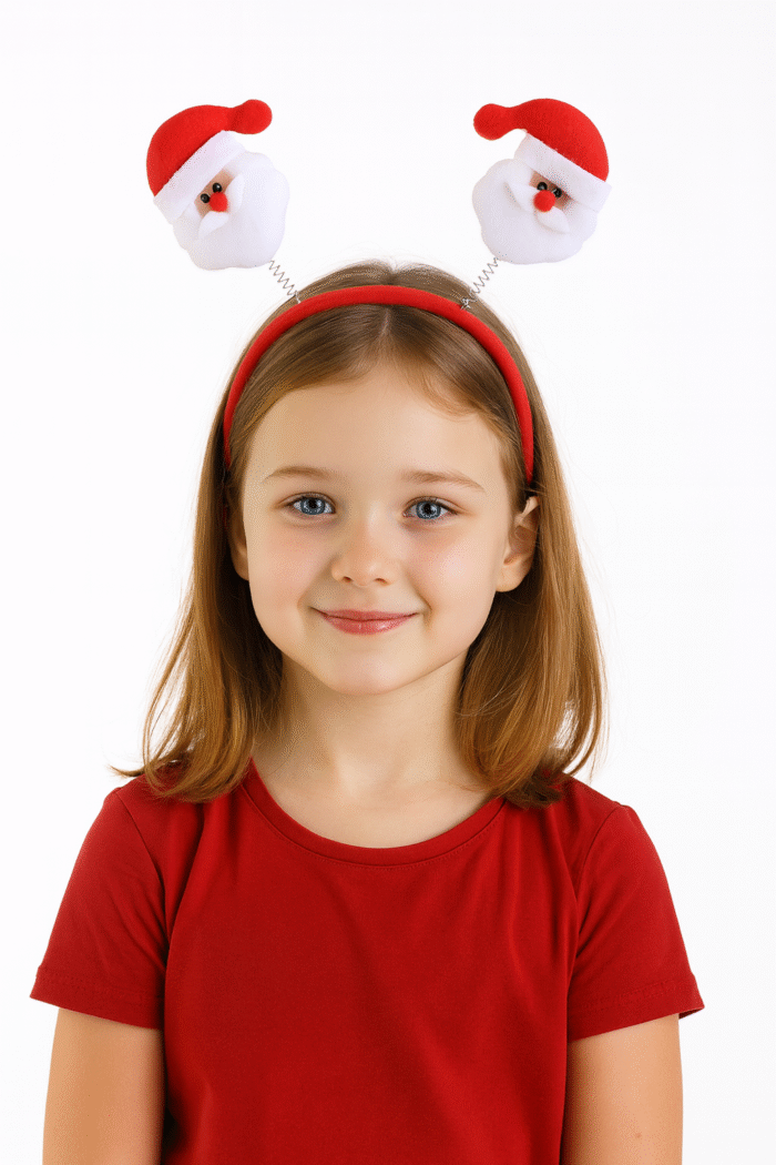 Red Santa Headband/Christmas Hairband/Santa Hair Band - Image 4