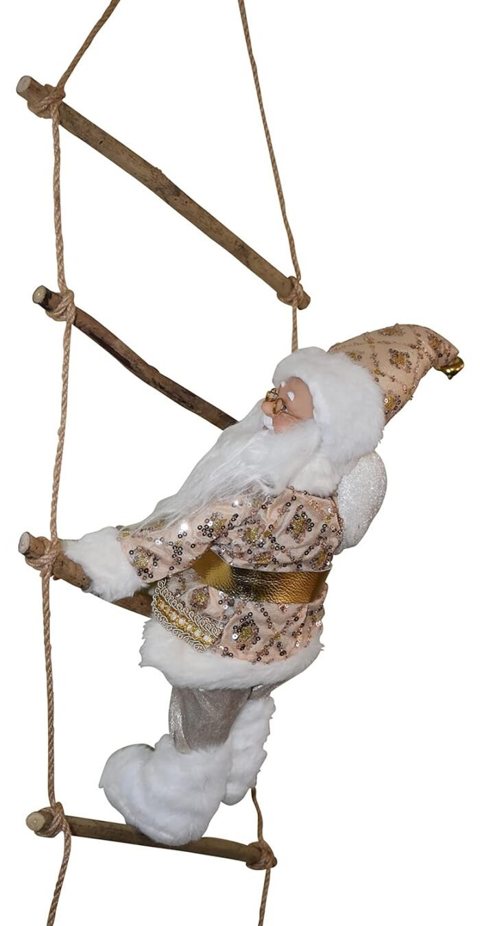 Jagmag® Golden Santa Claus Climbing on Rope Ladder Christmas Ornament for Christmas Tree Party Home Door Wall Decoration Christmas Decorations (1 PC Santa Claus) - Image 4