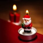Jagmag® 4 pcs Set Pieces Christmas Tealight Candles Santa Claus, Snowman, Pine Cones, Christmas Tree, House, Shoes, Santa Hat Candles, Christmas Home Decorations - Image 2
