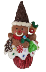 MY PARTY SUPPLIERS® Set of 2 Gingerbread Cupcake Christmas Hanging Ornaments for Tree & Home Décor - Image 2